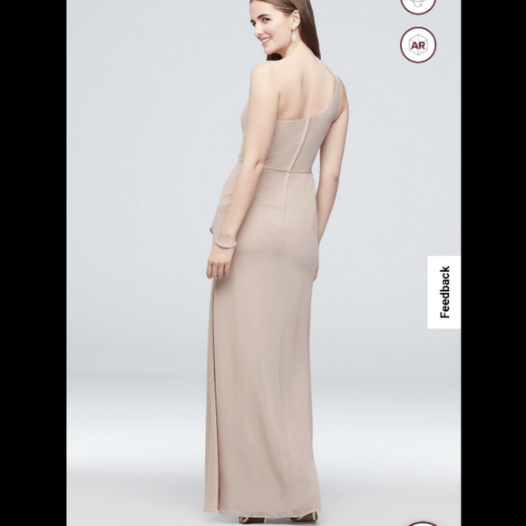 🔥NEW Black One-Shoulder Chiffon Dress with Cascade 😻 - Picture 3 of 5